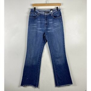Express Frayed Trim Flare Leg Jeans